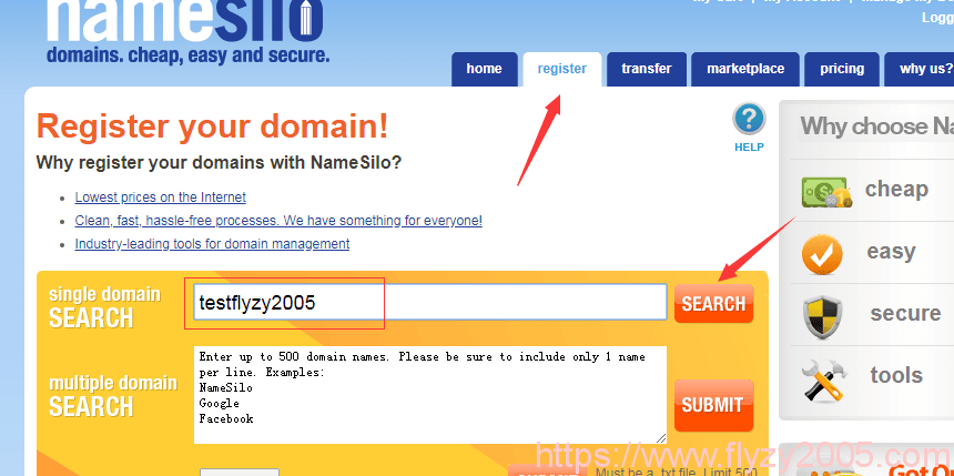 namesilo-choose-domain
