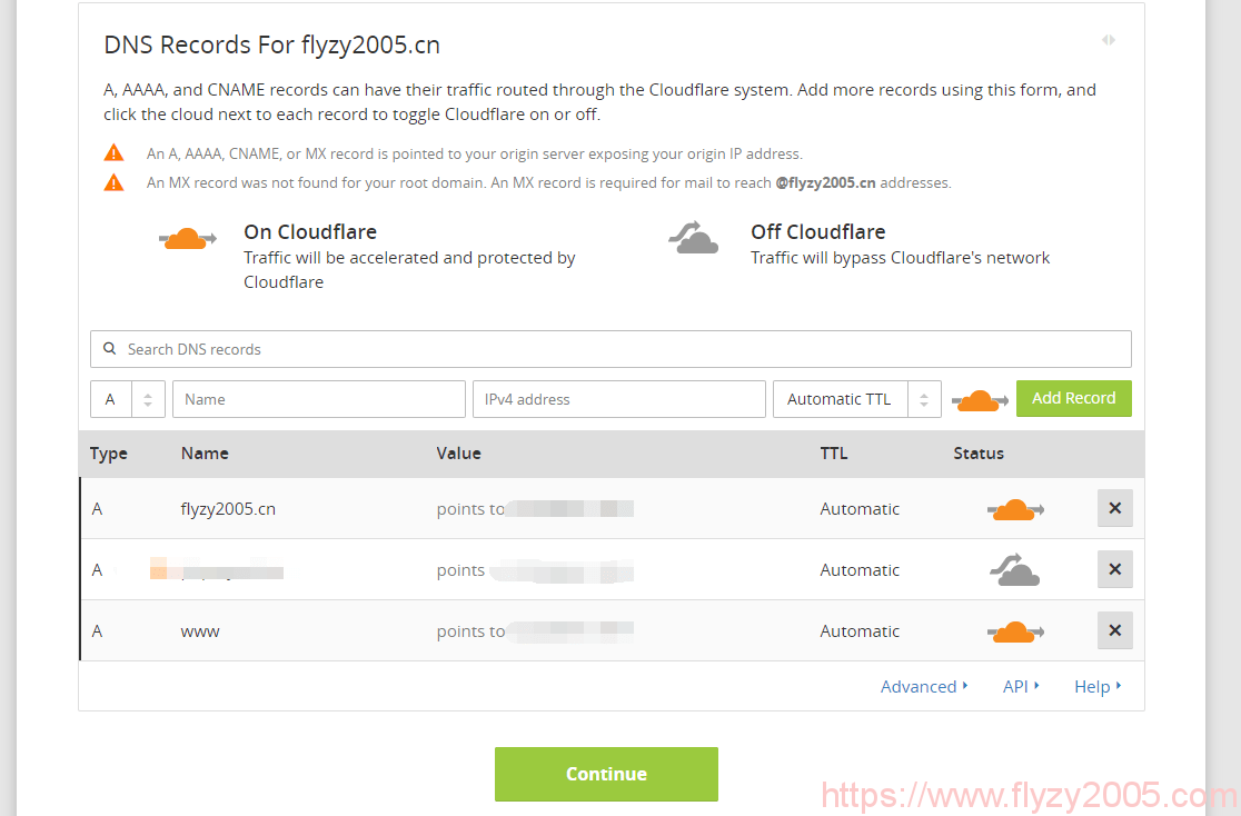 cloudflare-cdn-dns-records