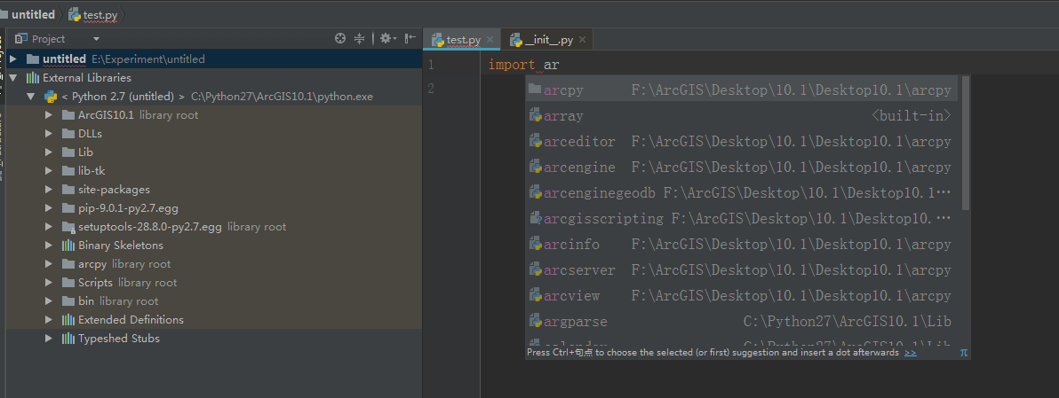 pycharm-import-arcpy