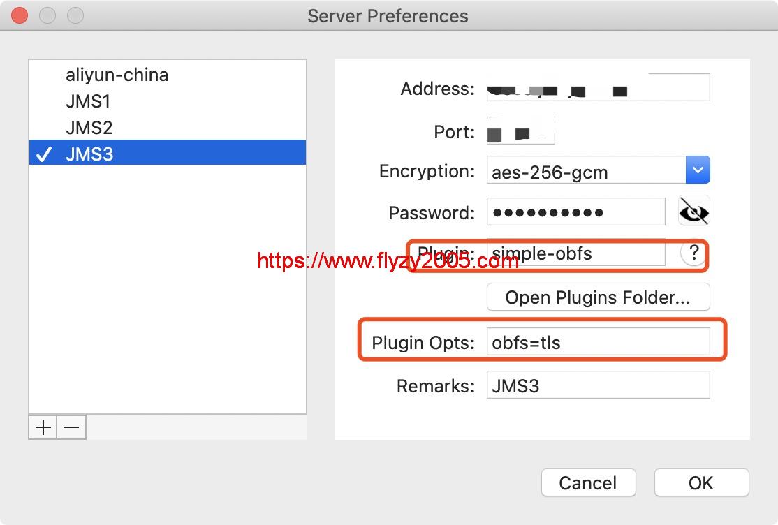 Mac客户端ShadowsocksX-NG设置obfs tls